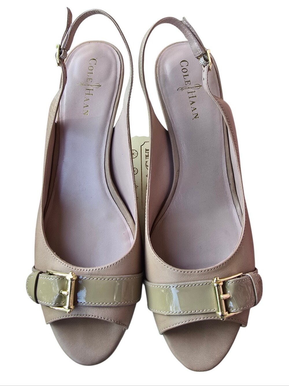 Cole Haan Nike Air Judy Nude Peep-Toe Pump Slingbacks Size 9.5